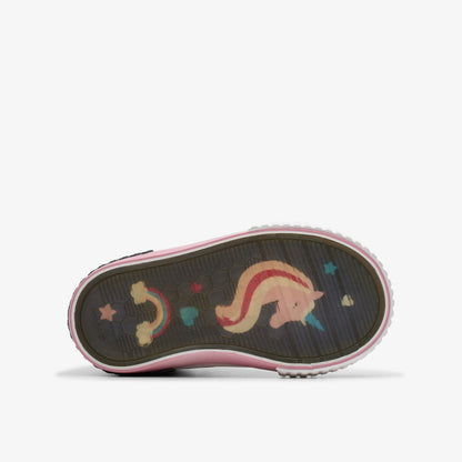 Clarks Foxing Halo Hi Toddler Silver