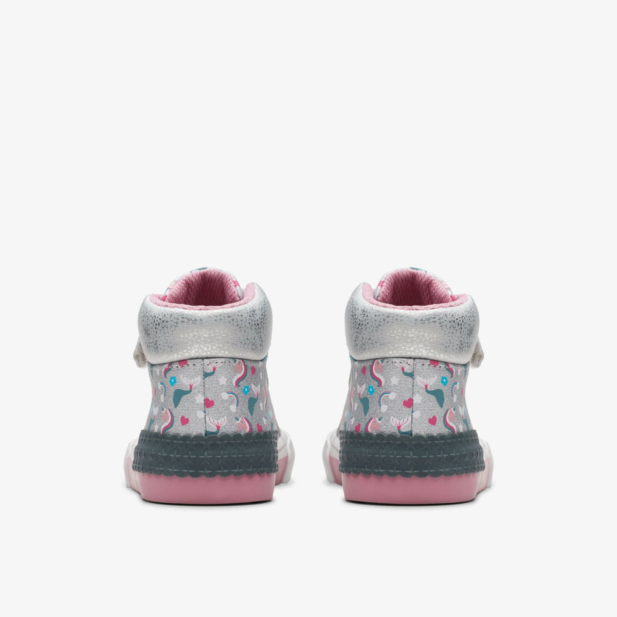 Clarks Foxing Halo Hi Toddler Silver