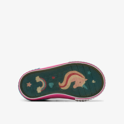 Clarks Foxing Myth Toddler Pink Multicolour