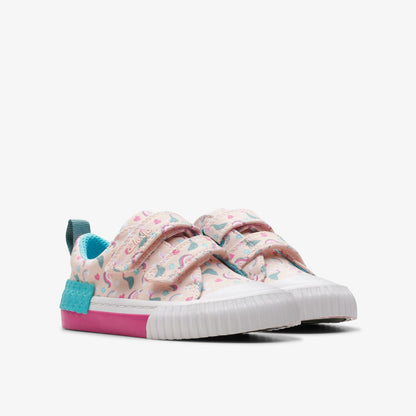 Clarks Foxing Myth Toddler Pink Multicolour