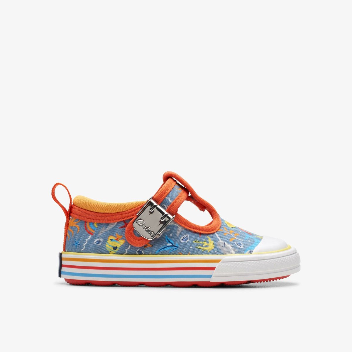 Clarks Foxing Fish Toddler Grey Print