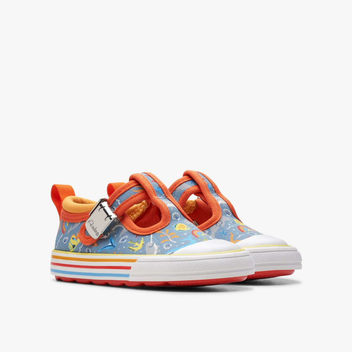 Clarks Foxing Fish Toddler Grey Print