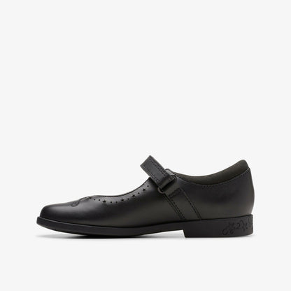 Clarks Lock Magic Kid Black Leather