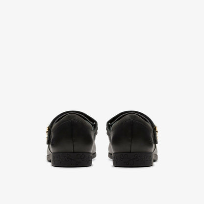Clarks Lock Magic Kid Black Leather