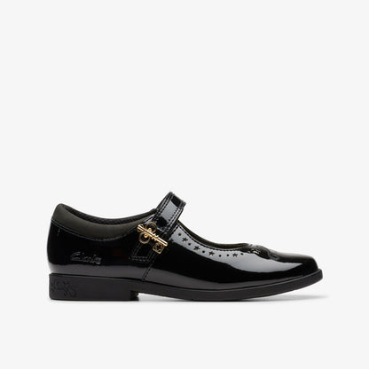 Clarks Lock Magic Kid Black Patent