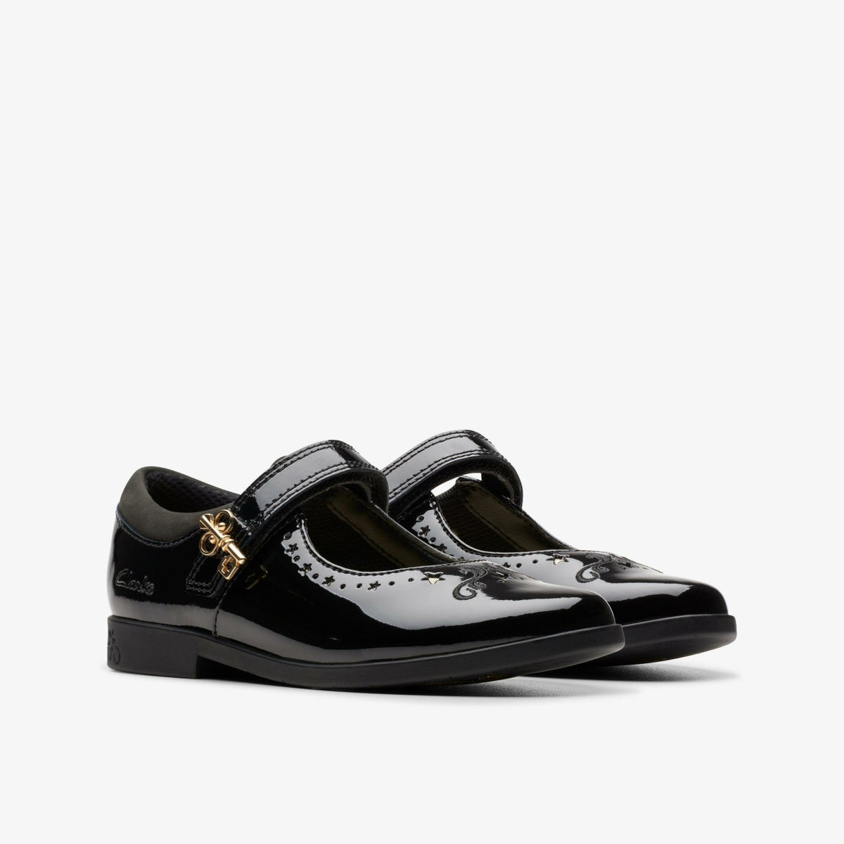Clarks Lock Magic Kid Black Patent