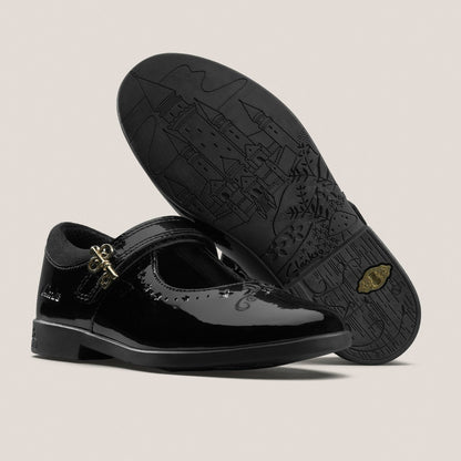 Clarks Lock Magic Kid Black Patent