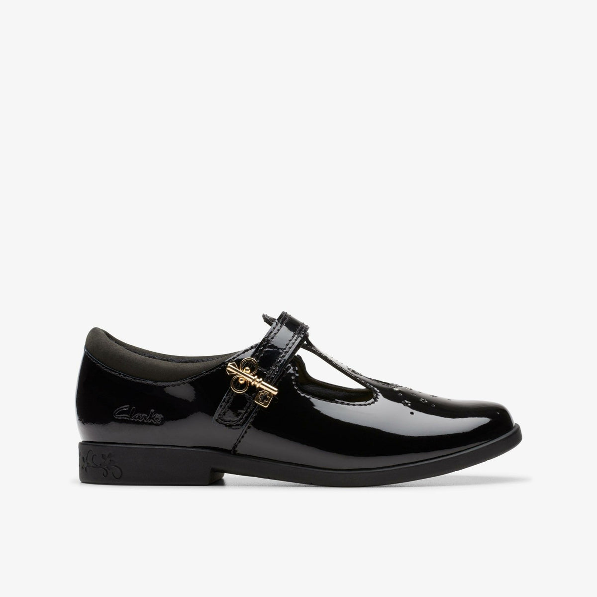 Clarks Lock Shine Kid Black Patent