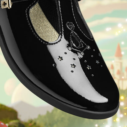 Clarks Lock Shine Kid Black Patent