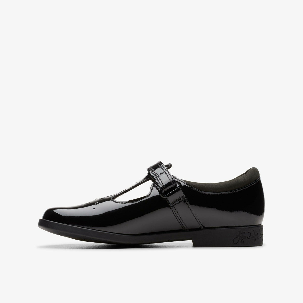 Clarks Lock Shine Kid Black Patent
