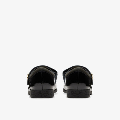 Clarks Lock Shine Kid Black Patent