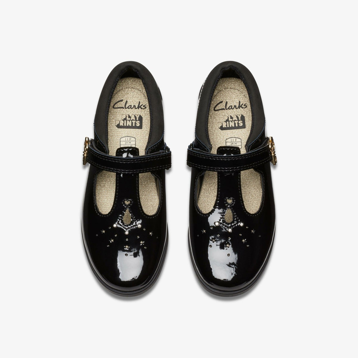Clarks Lock Shine Kid Black Patent