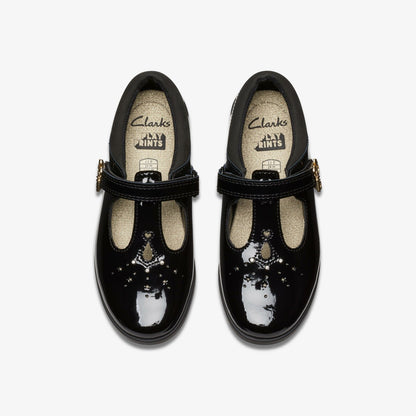 Clarks Lock Shine Kid Black Patent