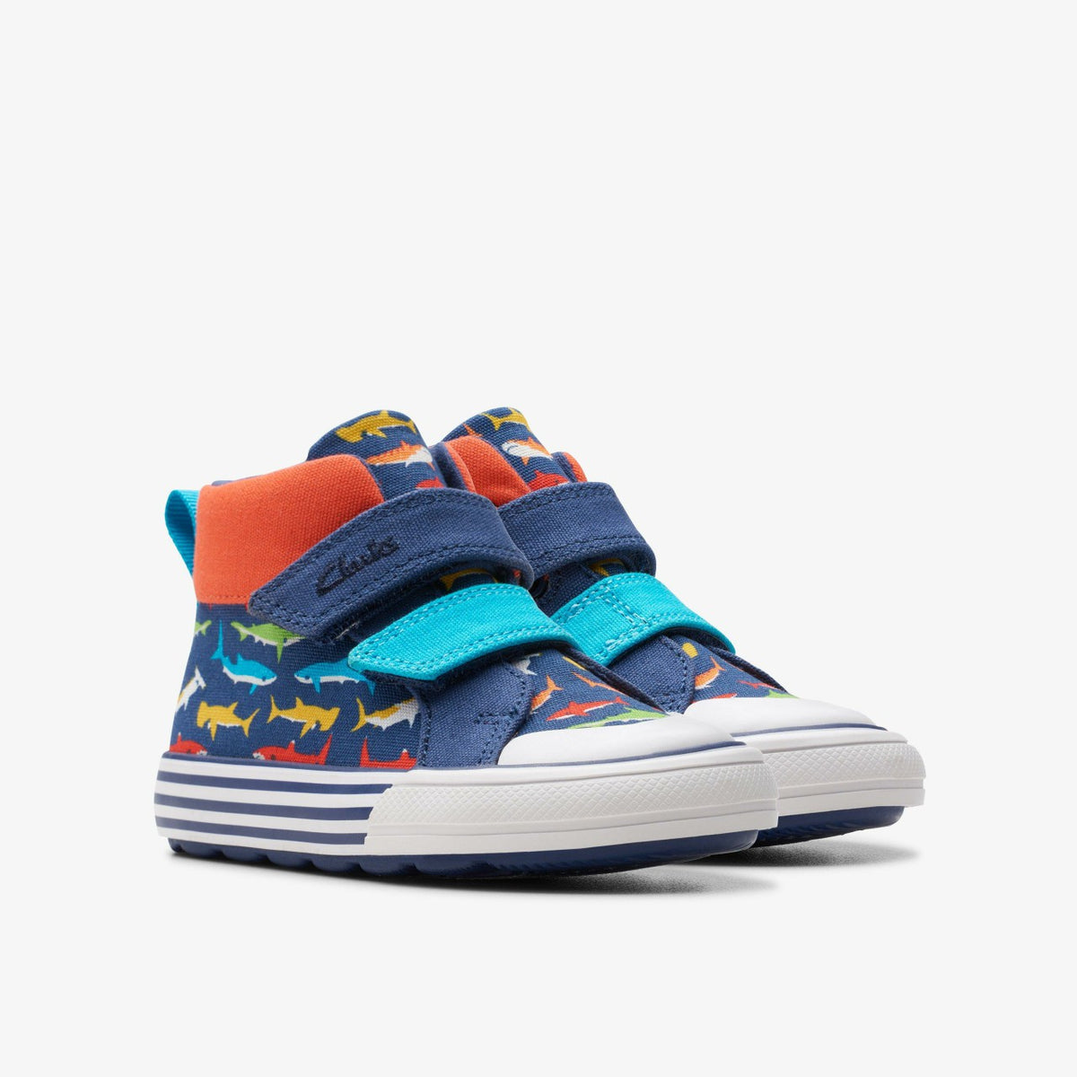 Clarks Foxing Save Hi Toddler Navy Print