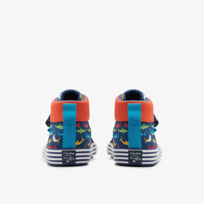 Clarks Foxing Save Hi Toddler Navy Print