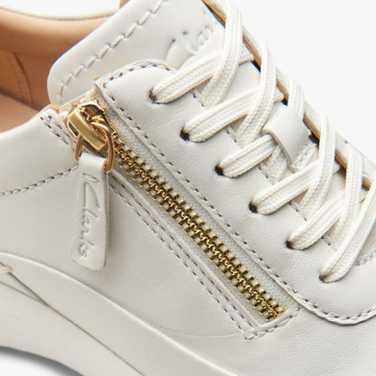 Clarks Tivoli Zip Off White Leather