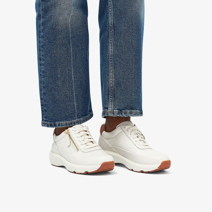 Clarks Tivoli Zip Off White Leather