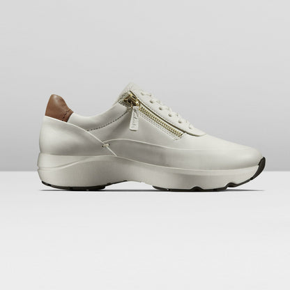 Clarks Tivoli Zip Off White Leather