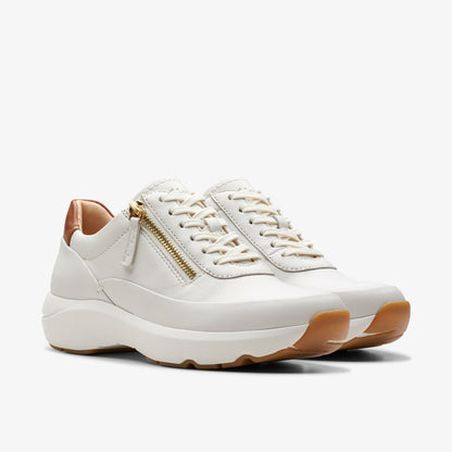 Clarks Tivoli Zip Off White Leather