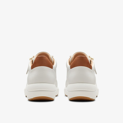 Clarks Tivoli Zip Off White Leather