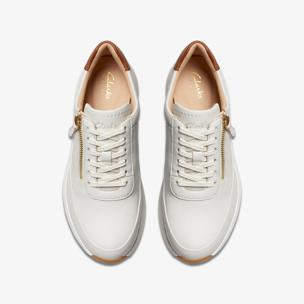 Clarks Tivoli Zip Off White Leather