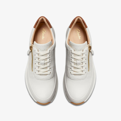Clarks Tivoli Zip Off White Leather