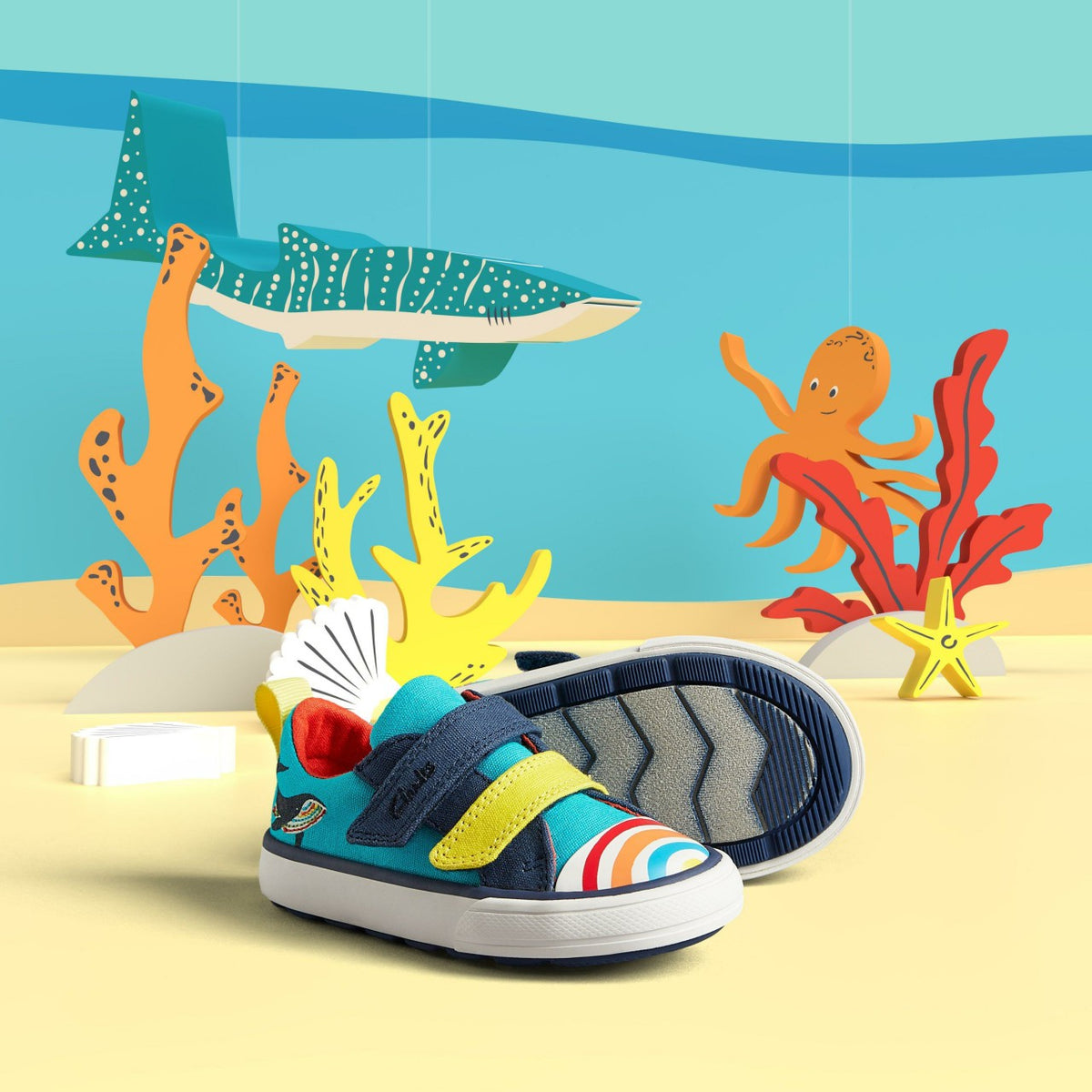 Clarks Foxing Ocean Toddler Blue Multicolour