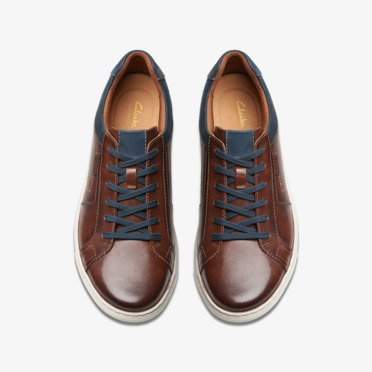 Clarks Mapstone Lace Mahogany Leather