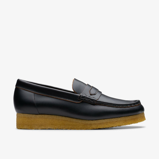 Clarks Wallabee Loafer Black Smooth Leather