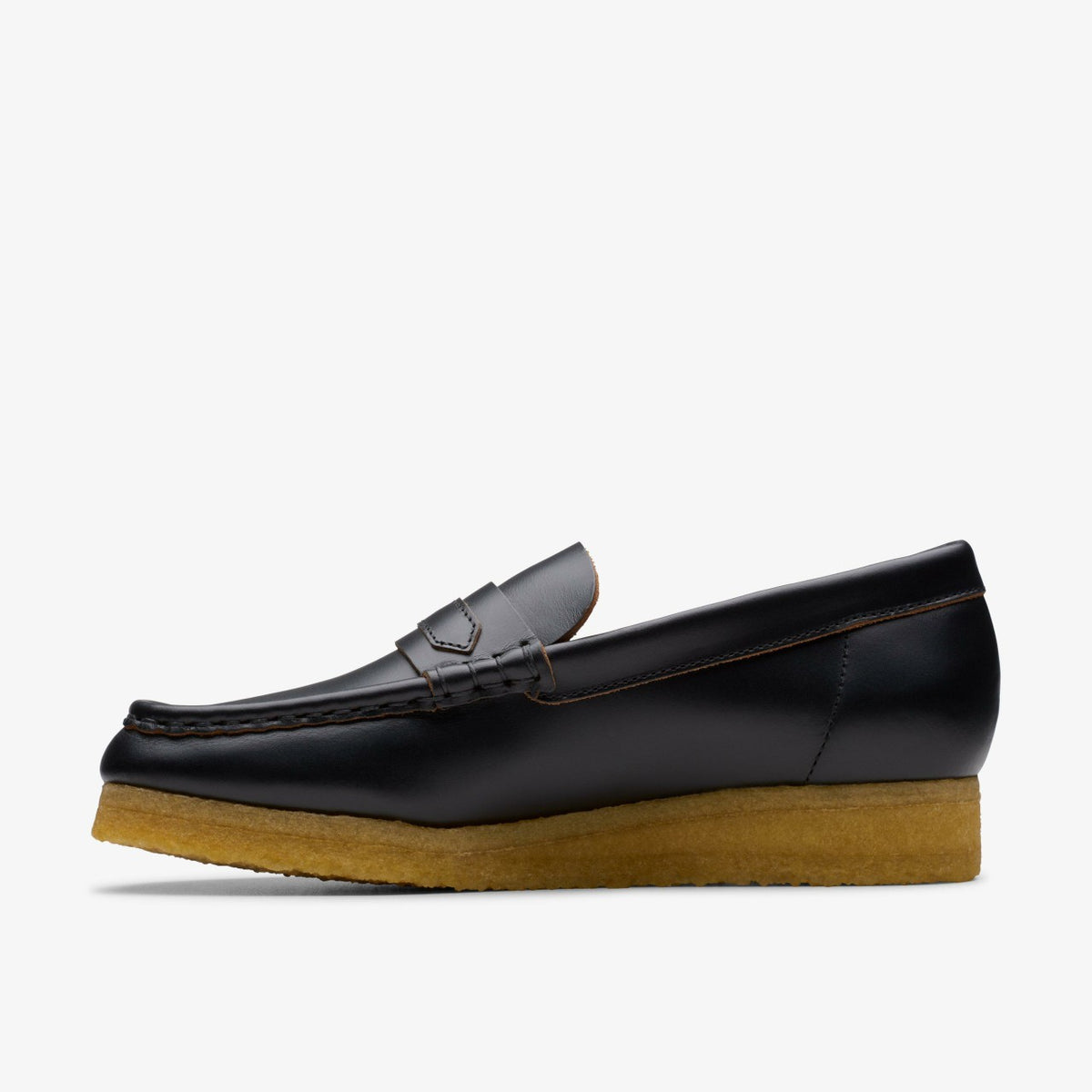Clarks Wallabee Loafer Black Smooth Leather