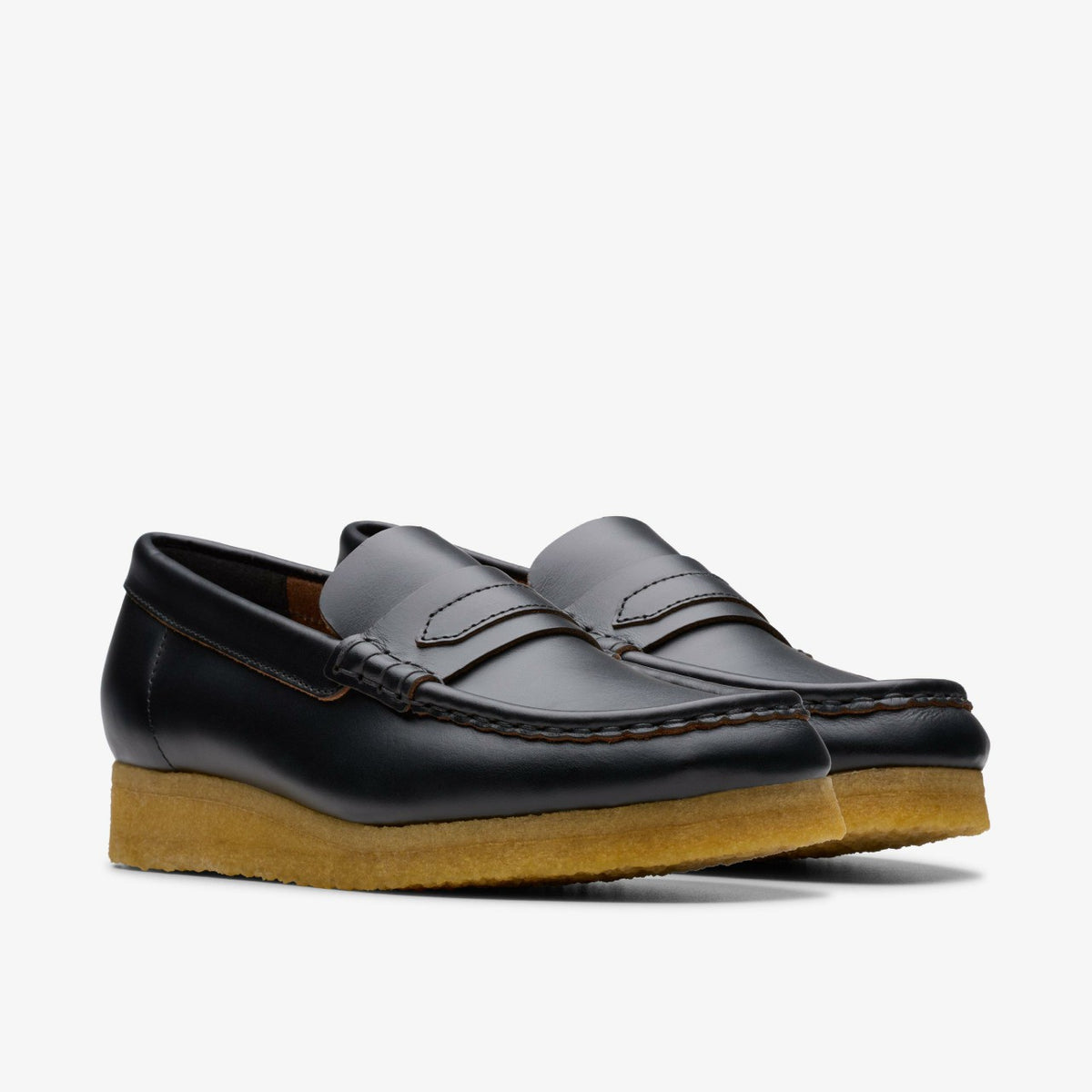 Clarks Wallabee Loafer Black Smooth Leather