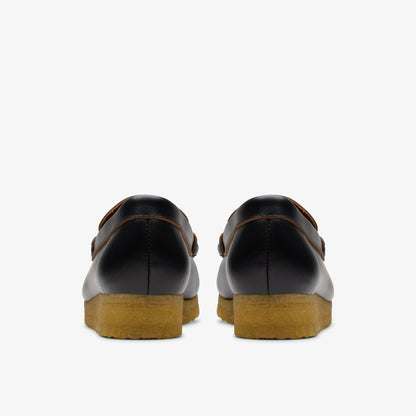 Clarks Wallabee Loafer Black Smooth Leather
