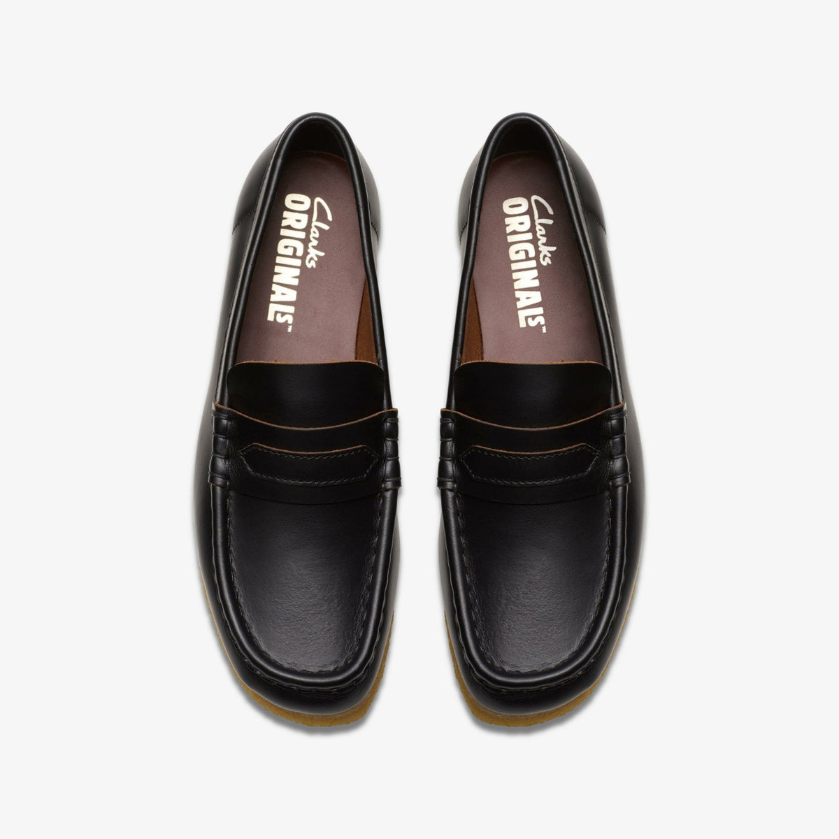 Clarks Wallabee Loafer Black Smooth Leather