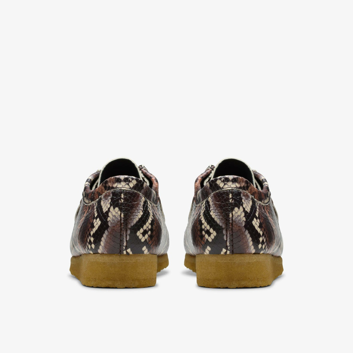 Clarks Wallabee Brown Snake Print