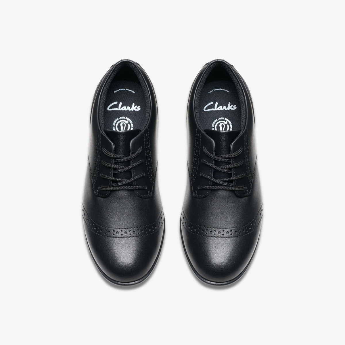 Clarks Finja Brogue Older Black Leather