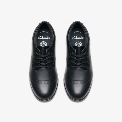 Clarks Finja Brogue Older Black Leather