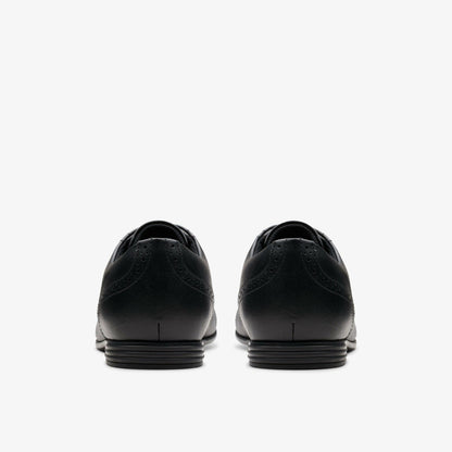 Clarks Finja Brogue Youth Black Leather