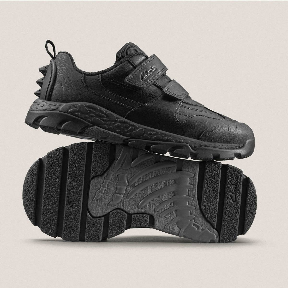 Clarks Steggy 2 Pace Kid Black Leather