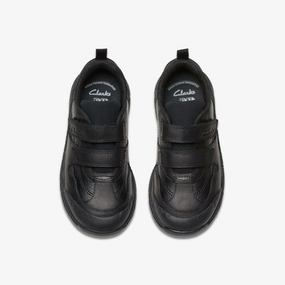 Clarks Steggy 2 Pace Kid Black Leather