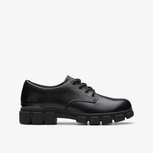 Clarks Evyn Lace Kid Black Leather