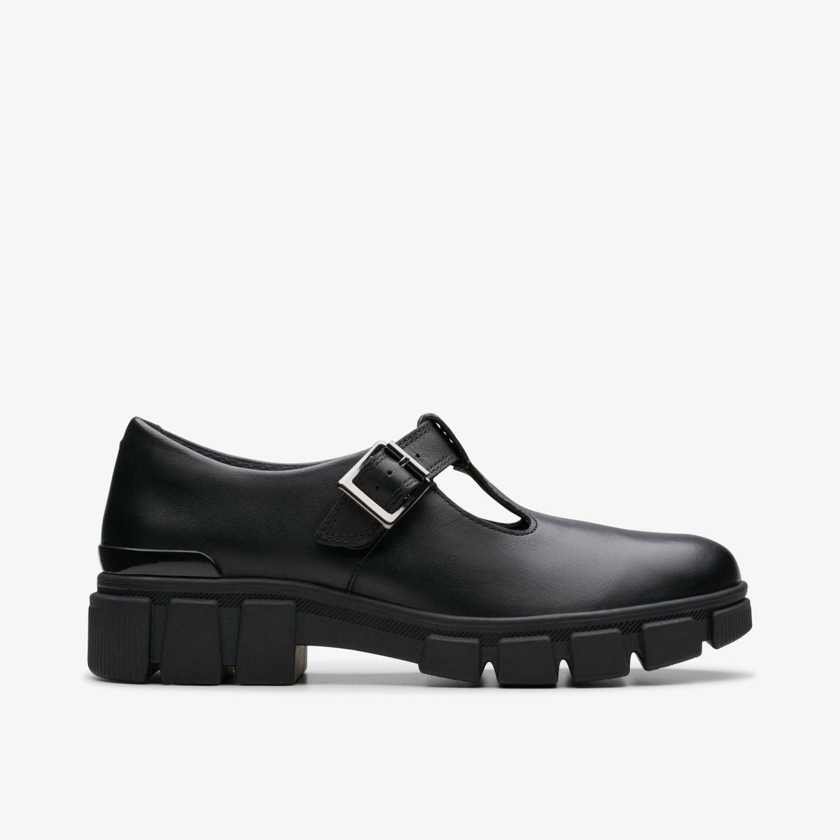 Clarks Evyn Bar Youth Black Leather