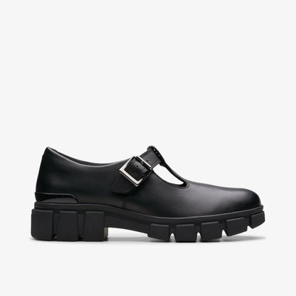 Clarks Evyn Bar Youth Black Leather