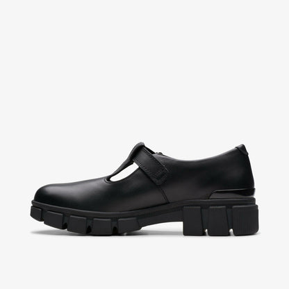 Clarks Evyn Bar Youth Black Leather