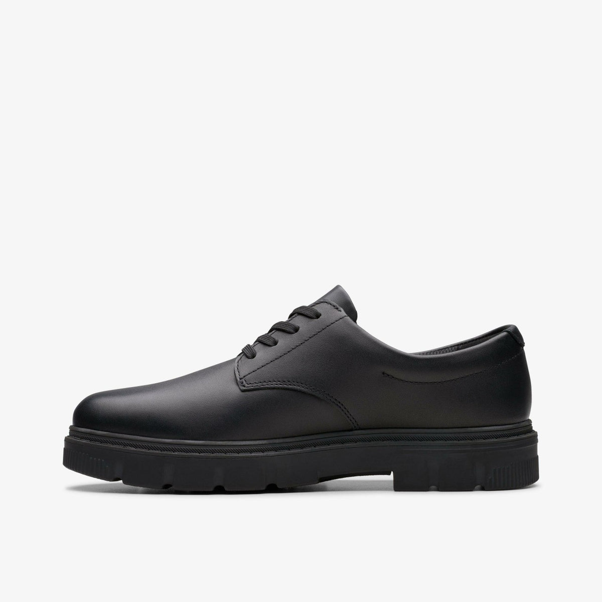 Clarks Lorcam Loop Youth Black Leather