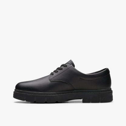 Clarks Lorcam Loop Youth Black Leather