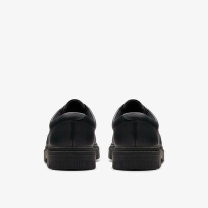 Clarks Lorcam Loop Youth Black Leather