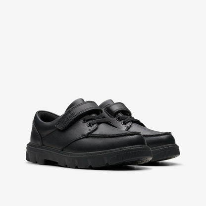 Clarks Lorcam Edge Kid Black Leather