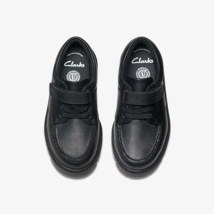 Clarks Lorcam Edge Kid Black Leather