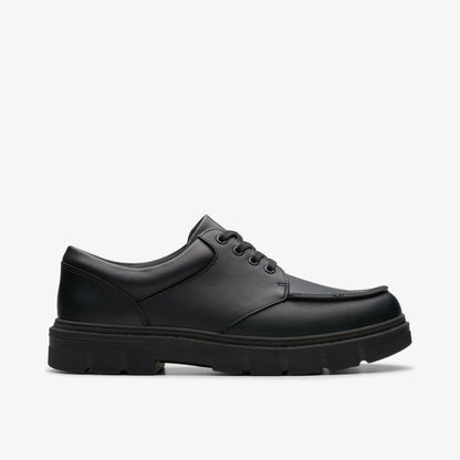 Clarks Lorcam Edge Youth Black Leather