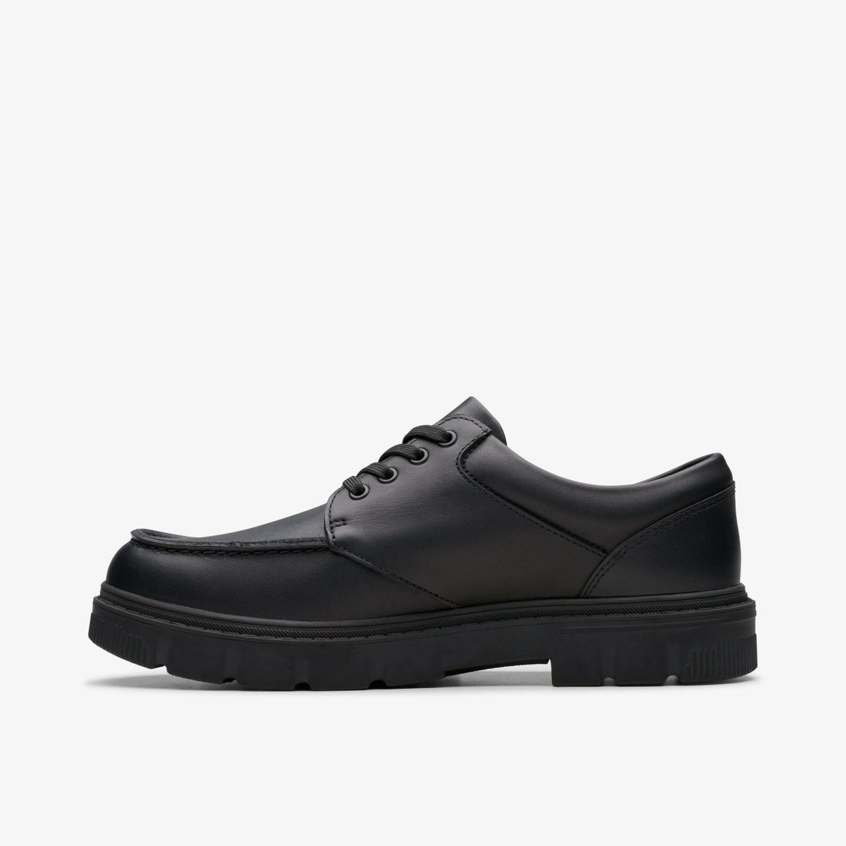 Clarks Lorcam Edge Youth Black Leather